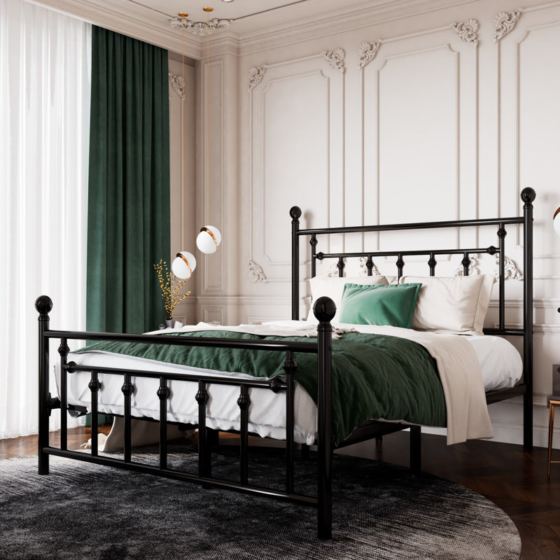 Laurel Foundry Modern Farmhouse Edsall Metal Bed with Headboard and